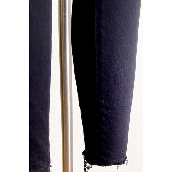 FRAME Black Distressed Ripped Zip Multipocket Skinny Jeans, Sz. 28 - Picture 9 of 14
